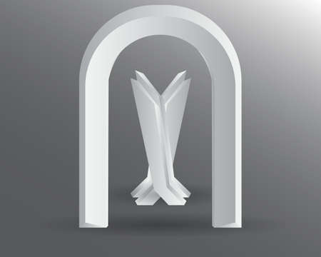 exhibition stand Gate entrance vector with blue lightedのイラスト素材