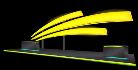 Simple Wall Booth Mockup. exhibition stand for event 3D renderingのイラスト素材