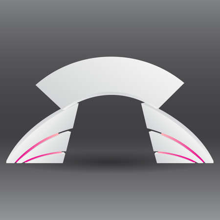 Simple Wall Booth Mockup. exhibition stand for event 3D renderingのイラスト素材