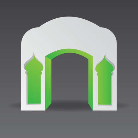 exhibition stand Gate entrance vector with blue lightedのイラスト素材