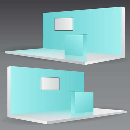 Simple Wall Booth Mockup. exhibition stand for event 3D rendering