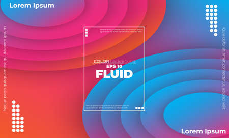 Abstract fluid color pattern of neon color liquid gradient background with modern geometric dynamic...