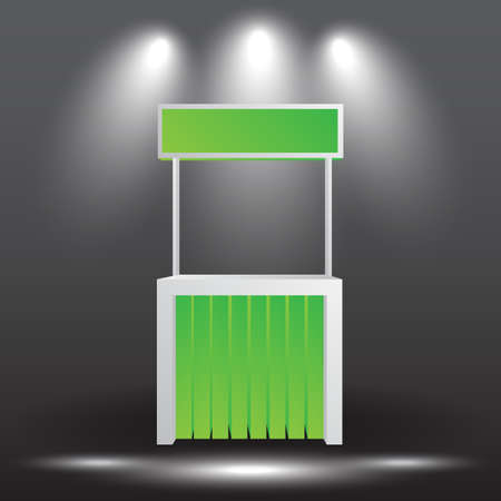 counter promotion exhibition stand mockup for event, Advertising POS POI Display Rack Shelves For Supermarket Floor Showcase.のイラスト素材