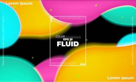 Abstract fluid color pattern of neon color liquid gradient background with modern geometric dynamic motion style Suitable For Wallpaper, Banner, Background, Card, Book Illustration, landing page,のイラスト素材