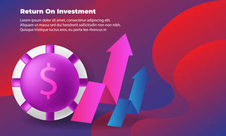 business target direction concept to success. Return on investment ROI. Applicable for promotion   cover poster  infographic   landing page  ui  ux  persentation   baner  social media postedのイラスト素材