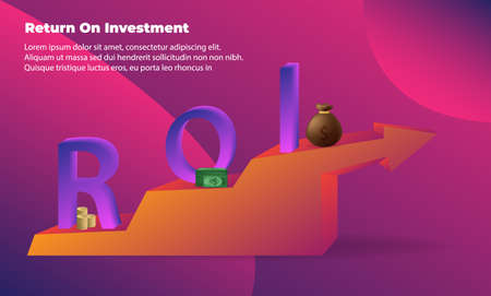 business target direction concept to success. Return on investment ROI. Applicable for promotion   cover poster  infographic   landing page  ui  ux  persentation   baner  social media postedのイラスト素材