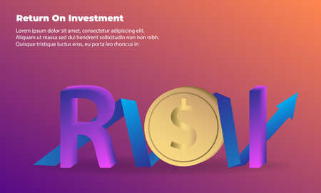 business target direction concept to success. Return on investment ROI. Applicable for promotion   cover poster  infographic   landing page  ui  ux  persentation   baner  social media postedのイラスト素材