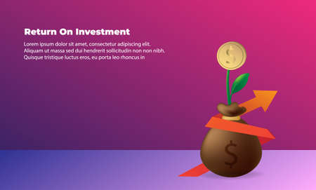 business target direction concept to success. Return on investment ROI. Applicable for promotion   cover poster  infographic   landing page  ui  ux  persentation   baner  social media postedのイラスト素材