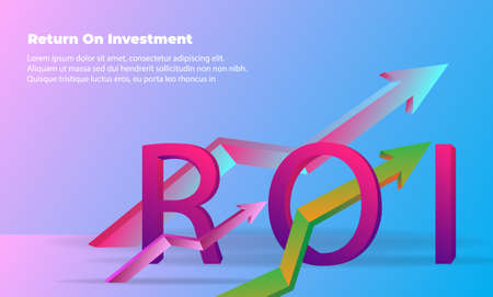 business target direction concept to success. Return on investment ROI. Applicable for promotion   cover poster  infographic   landing page  ui  ux  persentation   baner  social media postedのイラスト素材