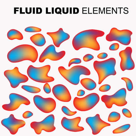 fluid shape vector set. gradient liquid with neon colors, item for the design of a logo, flyer,...