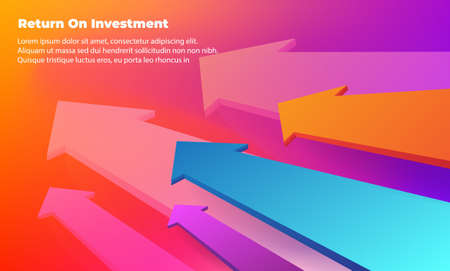 business target direction concept to success. Return on investment ROI. Applicable for promotion   cover poster  infographic   landing page  ui  ux  persentation   baner  social media postedのイラスト素材