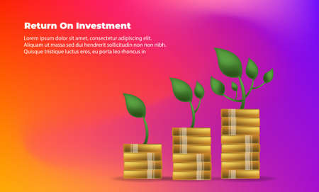 business target direction concept to success. Return on investment ROI. Applicable for promotion   cover poster  infographic   landing page  ui  ux  persentation   baner  social media postedのイラスト素材