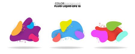 fluid shape vector set. gradient liquid with neon colors, item for the design of a logo, flyer, persentation, gift card,  Poster on wall,  landing page, ,coverbook,  banner, social media postedのイラスト素材