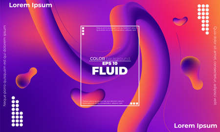 Abstract fluid wave color pattern of neon color liquid gradient background with modern geometric dynamic motion styleのイラスト素材