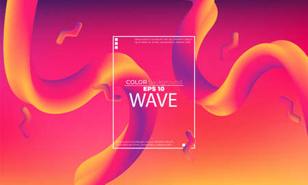 Abstract fluid wave color pattern of neon color liquid gradient background with modern geometric dynamic motion styleのイラスト素材