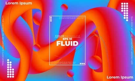 Abstract fluid wave color pattern of neon color liquid gradient background with modern geometric dynamic motion styleのイラスト素材