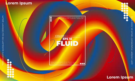 Abstract fluid wave color pattern of neon color liquid gradient background with modern geometric dynamic motion styleのイラスト素材