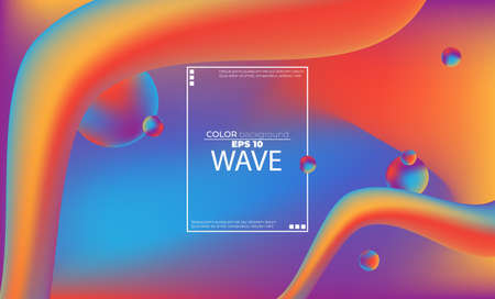 Abstract fluid wave color pattern of neon color liquid gradient background with modern geometric dynamic motion styleのイラスト素材