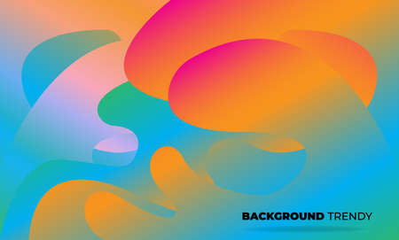 Abstract fluid wave color pattern of neon color liquid gradient background with modern geometric dynamic motion style Suitable For Wallpaper, Banner, Background, Card, Book Illustration, landing page,のイラスト素材