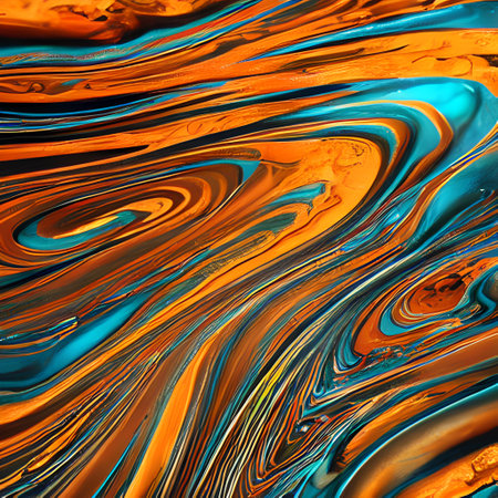 Colorful abstract background of the flowing liquid. Liquid marble pattern.の素材