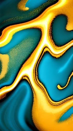abstract blue and yellow background with some smooth lines and highlights in itの素材