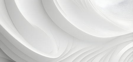 3d rendering of abstract white wavy background. Futuristic technology style.の写真素材