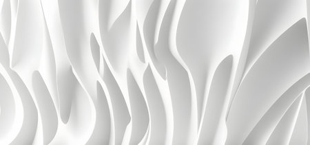 3d rendering of white abstract background with curved lines in empty spaceの写真素材