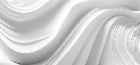 White abstract background with smooth lines. 3d rendering, 3d illustration.の写真素材