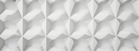 3d rendering, abstract geometric background, white polygonal patternの写真素材