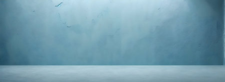 Blue wall and floor as abstract background, 3d rendering. Computer digital drawing.の写真素材