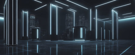 3D rendering of Futuristic Sci-Fi Background. Futuristic Sci-Fi Backgroundの素材