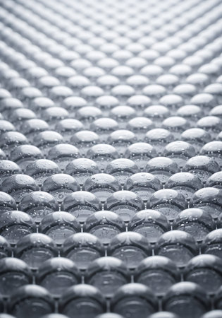 Seamless Pattern of Perfectly Aligned Clear Plastic Bubble Wrap Texture.