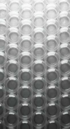 Seamless Pattern of Perfectly Aligned Clear Plastic Bubble Wrap Texture.