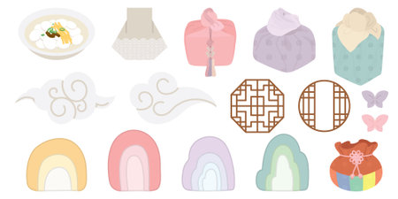 traditional elements of Koreaのイラスト素材