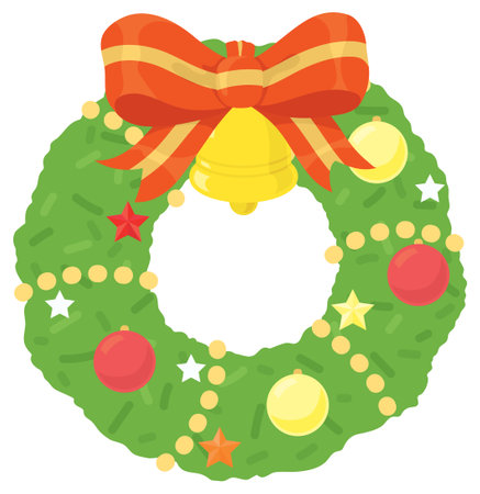 christmas wreathのイラスト素材