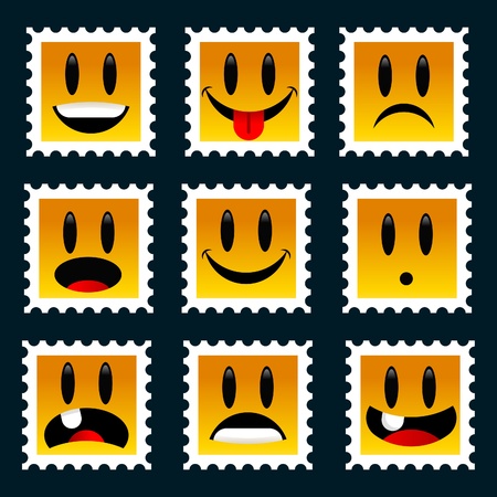 Set of Smiley Stampsのイラスト素材