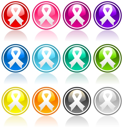 Set of Awareness Button Ribbons.のイラスト素材