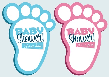 Baby feet invitation cards のイラスト素材