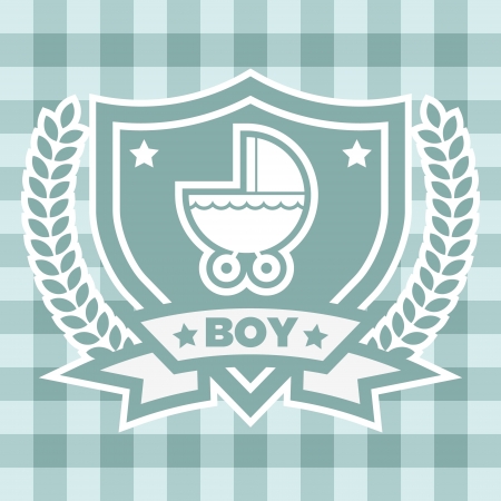 Blue baby shower invitation greeting cardのイラスト素材