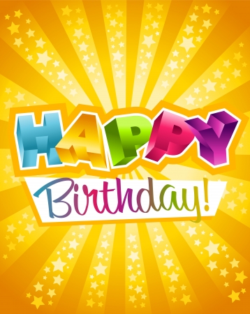 Colorful birthday greeting cardのイラスト素材