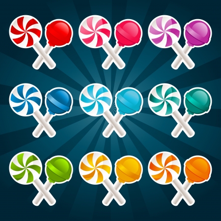 Set of colorful lollipop candyのイラスト素材