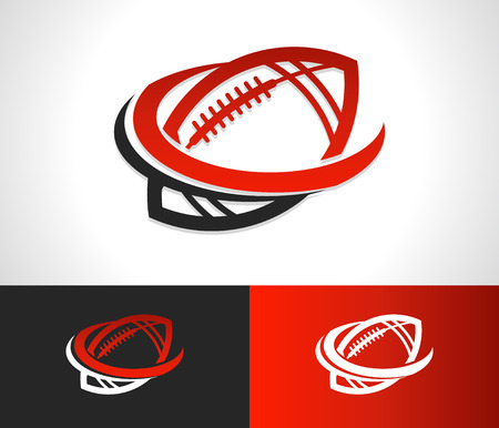 American football logo icon with swoosh graphic elementのイラスト素材
