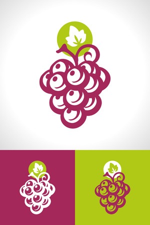 Grape and wine iconのイラスト素材