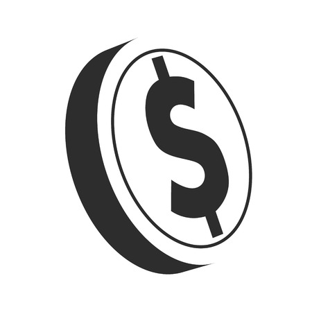 Dollar coin logo icon isolated on whiteのイラスト素材