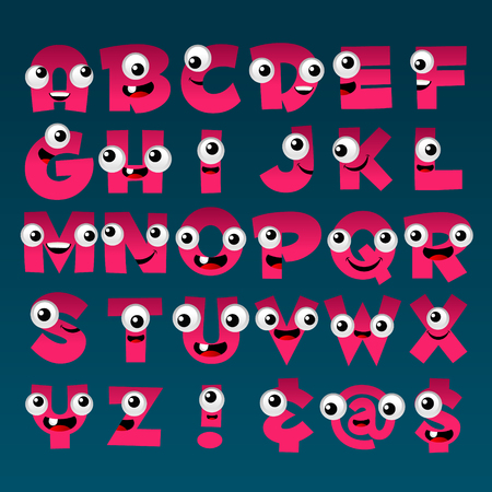 Pink Cartoon Alphabetのイラスト素材