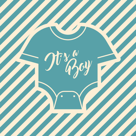 Blue Baby Shower Invite Greeting cardのイラスト素材