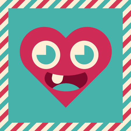 Valentines day greeting card with heart cartoon.のイラスト素材