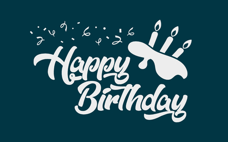 Happy birthday greeting card with birthday cakeのイラスト素材