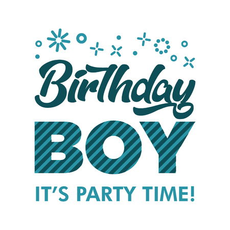 Birthday boy invitation greeting card with confettiのイラスト素材