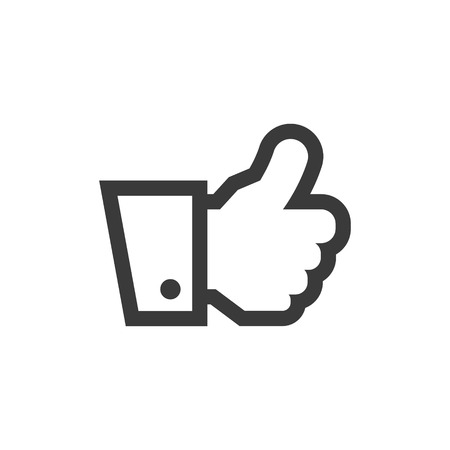 Simple outline hand thumbs up icon symbol illustration.のイラスト素材
